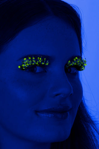 E-Carnavalskleding.nl PXP fluorescerende glitter wimpers blauw