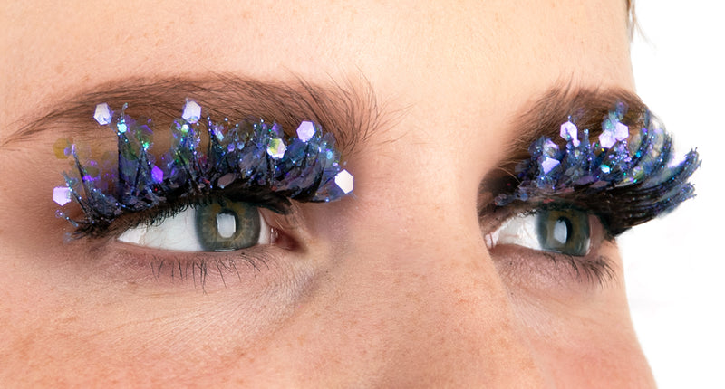 E-Carnavalskleding.nl PXP fluorescerende glitter wimpers blauw