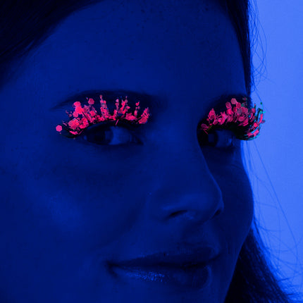 E-Carnavalskleding.nl PXP fluorescerende glitter wimpers bloesem