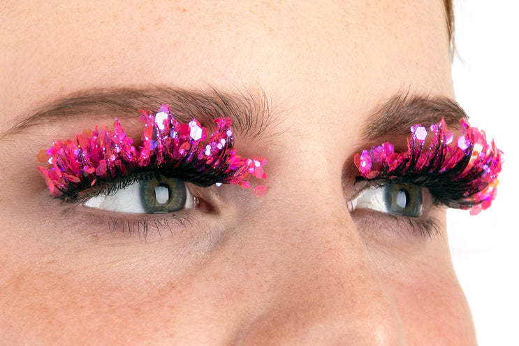 E-Carnavalskleding.nl PXP fluorescerende glitter wimpers bloesem