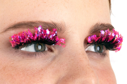 E-Carnavalskleding.nl PXP fluorescerende glitter wimpers bloesem