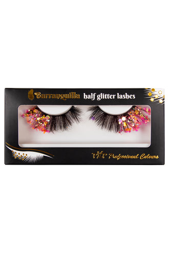 E-Carnavalskleding.nl PXP fluorescerende glitter wimpers Candy