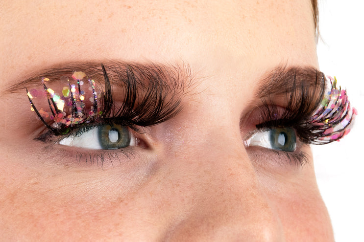 E-Carnavalskleding.nl PXP fluorescerende glitter wimpers Candy