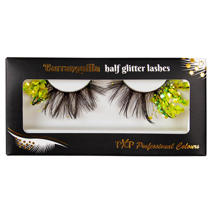E-Carnavalskleding.nl PXP fluorescerende glitter wimpers Groen