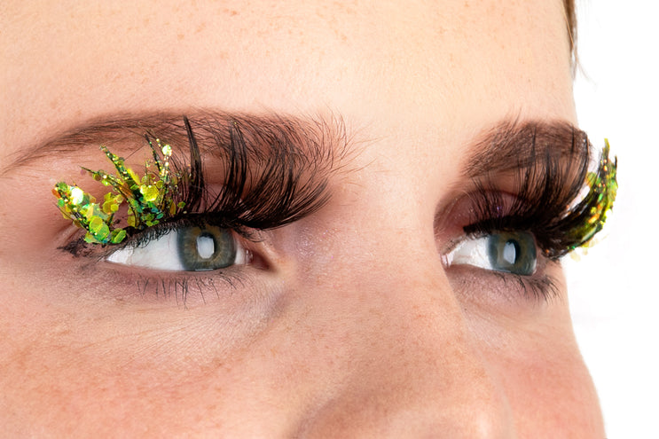 E-Carnavalskleding.nl PXP fluorescerende glitter wimpers Groen