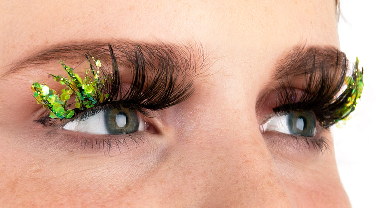 E-Carnavalskleding.nl PXP fluorescerende glitter wimpers Limoen