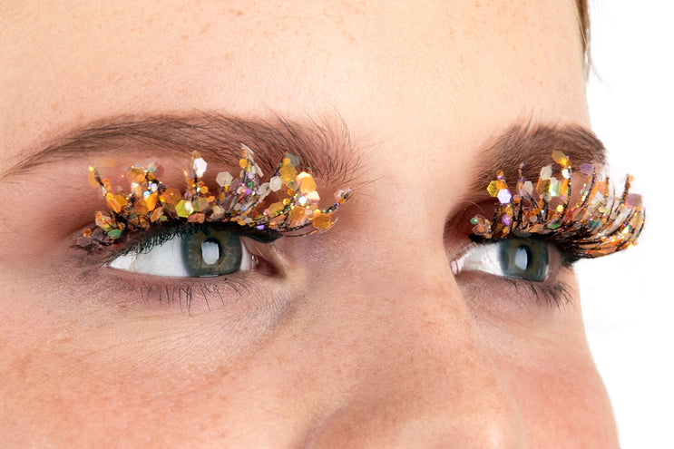 E-Carnavalskleding.nl PXP lichtgevende glitter wimpers tournesol