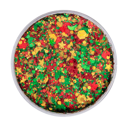 E-Carnavalskleding.nl PXP Pressed chunky glitter creme groot rood geel groen 40 ml
