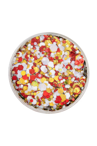 E-Carnavalskleding.nl PXP Pressed chunky glitter creme groot rood wit geel 40 ml