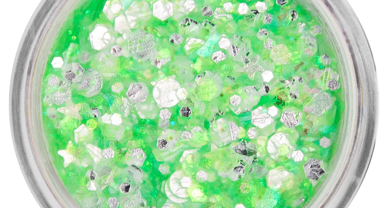 E-Carnavalskleding.nl PXP Pressed chunky glitter creme neon smaragd snoepjes 10 ml