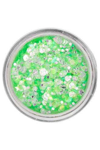 E-Carnavalskleding.nl PXP Pressed chunky glitter creme neon smaragd snoepjes 10 ml