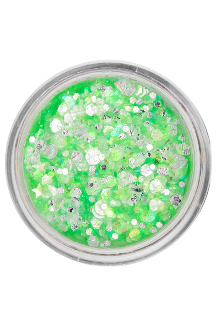 E-Carnavalskleding.nl PXP Pressed chunky glitter creme neon smaragd snoepjes 10 ml