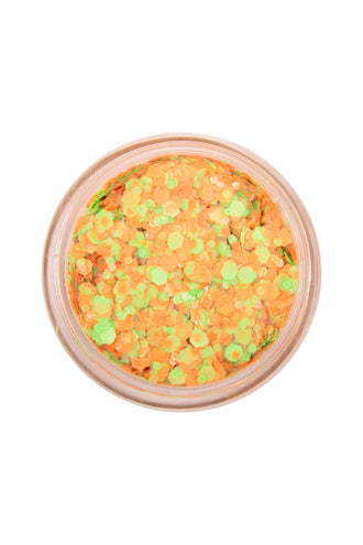 E-Carnavalskleding.nl PXP Pressed chunky glitter creme oranje groen 10 ml
