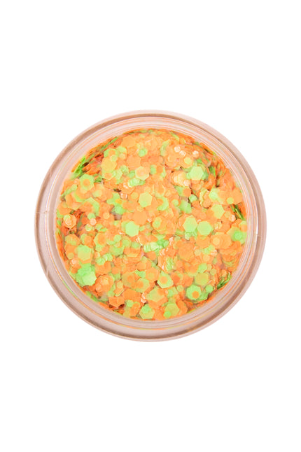 E-Carnavalskleding.nl PXP Pressed chunky glitter creme oranje groen 10 ml