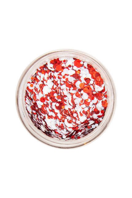 E-Carnavalskleding.nl PXP Pressed chunky glitter creme rood wit 10 ml