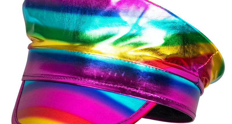 E-Carnavalskleding.nl Regenboog kapitein pet glimmend
