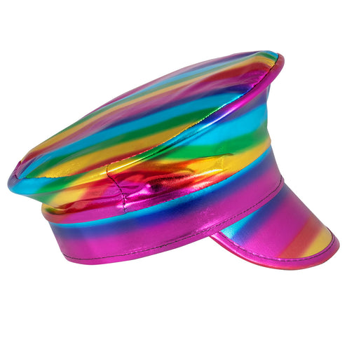 E-Carnavalskleding.nl Regenboog kapitein pet glimmend