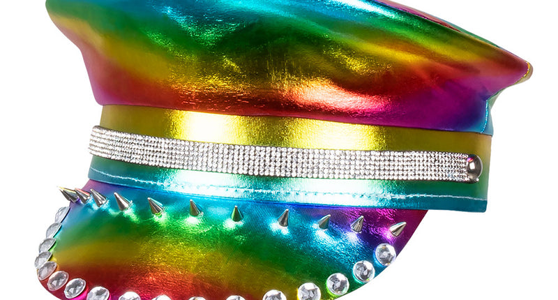 E-Carnavalskleding.nl Regenboog pet glimmend strass
