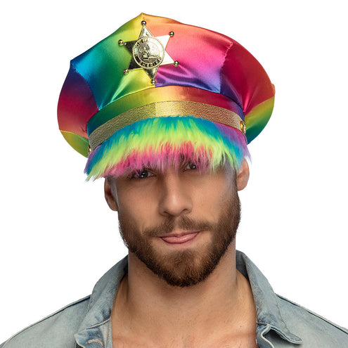 E-Carnavalskleding.nl Regenbooghoed met plushe
