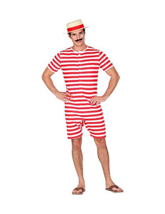E-Carnavalskleding.nl Retro badpak - rood / wit Robin