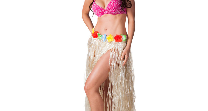 E-Carnavalskleding.nl Rokje Hawaii lang naturel