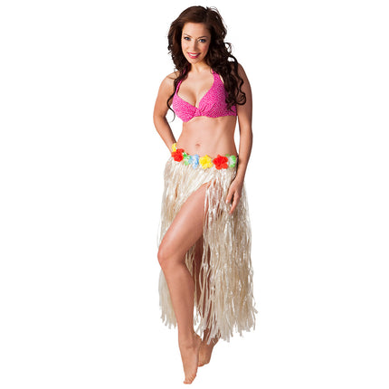 E-Carnavalskleding.nl Rokje Hawaii lang naturel