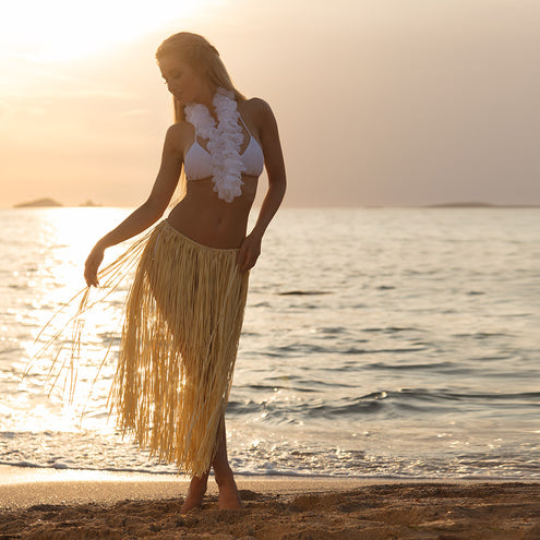 E-Carnavalskleding.nl Rokje Hawaii Raffia lang