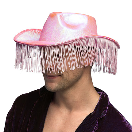 E-Carnavalskleding.nl Roze cowboyhoed franjes Fabulous