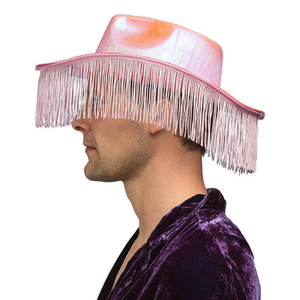 E-Carnavalskleding.nl Roze cowboyhoed franjes Fabulous