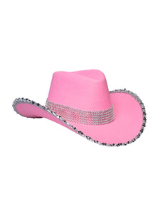 E-Carnavalskleding.nl Roze cowboyhoed met glitters