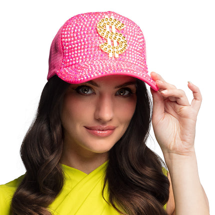 E-Carnavalskleding.nl Roze Dollar pet neon