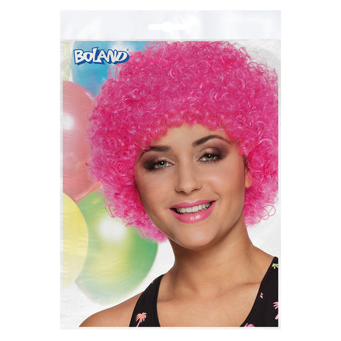 E-Carnavalskleding.nl Roze krul pruik Pop