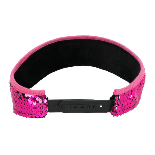 E-Carnavalskleding.nl Roze zonneklep glitter pailletten