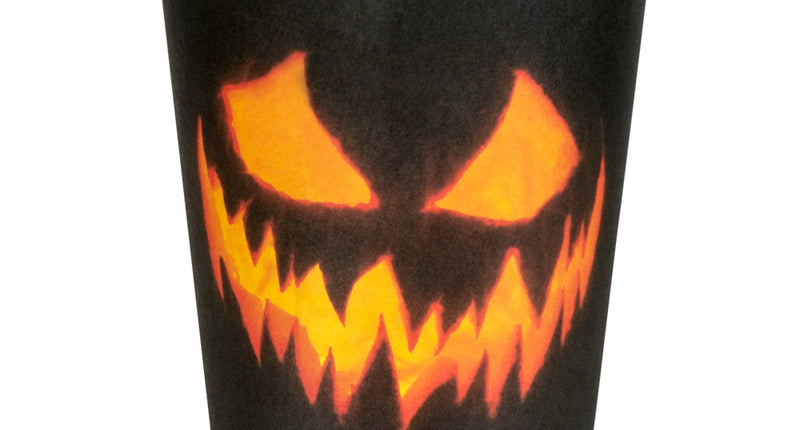 E-Carnavalskleding.nl Set 10 papieren bekertjes Creepy pumpkin