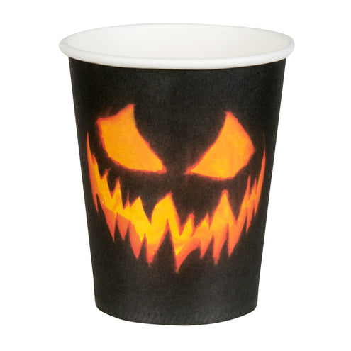 E-Carnavalskleding.nl Set 10 papieren bekertjes Creepy pumpkin