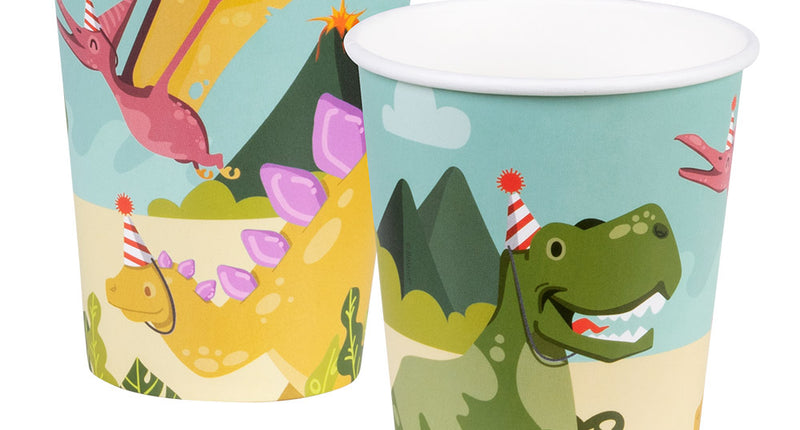 E-Carnavalskleding.nl Set 10 papieren bekertjes Dino party