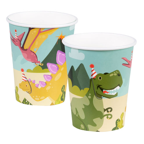 E-Carnavalskleding.nl Set 10 papieren bekertjes Dino party
