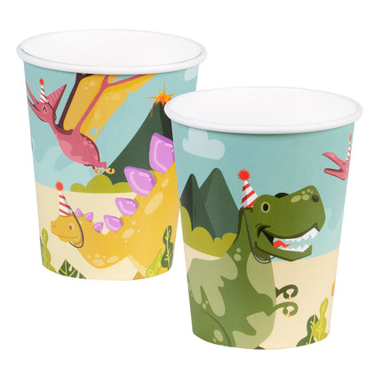 E-Carnavalskleding.nl Set 10 papieren bekertjes Dino party