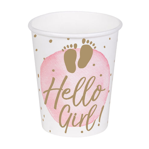 E-Carnavalskleding.nl Set 10 papieren bekertjes 'Hello girl!'