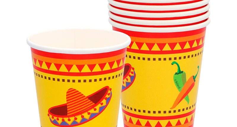 E-Carnavalskleding.nl Set 10 papieren bekertjes Mexico