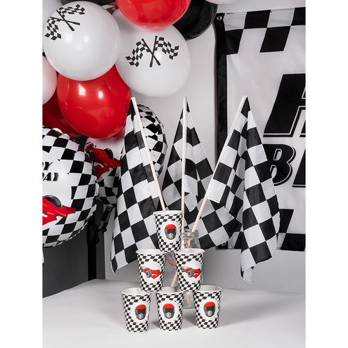 E-Carnavalskleding.nl Set 10 papieren bekertjes Racing