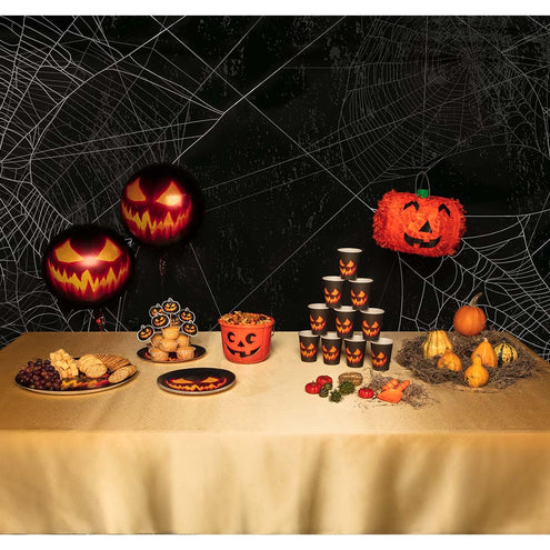 E-Carnavalskleding.nl Set 10 papieren bordjes Creepy pumpkin