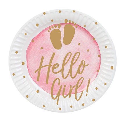 E-Carnavalskleding.nl Set 10 papieren bordjes 'Hello girl!'