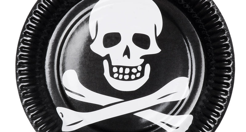 E-Carnavalskleding.nl Set 10 papieren bordjes Piraten classic