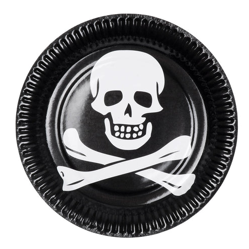 E-Carnavalskleding.nl Set 10 papieren bordjes Piraten classic