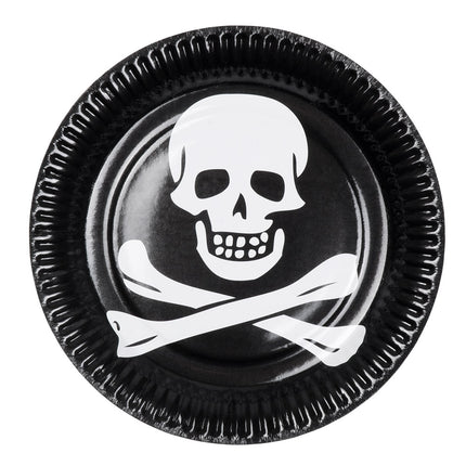 E-Carnavalskleding.nl Set 10 papieren bordjes Piraten classic