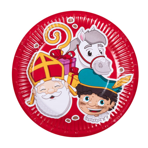 E-Carnavalskleding.nl Set 10 papieren bordjes Sinterklaas