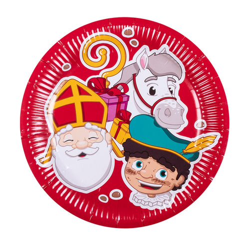 E-Carnavalskleding.nl Set 10 papieren bordjes Sinterklaas (XL)