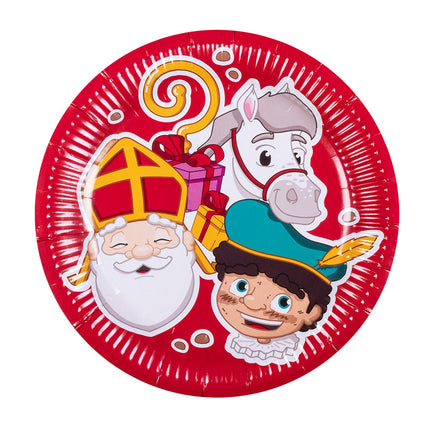 E-Carnavalskleding.nl Set 10 papieren bordjes Sinterklaas (XL)