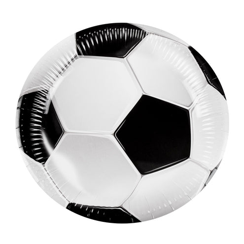 E-Carnavalskleding.nl Set 10 papieren bordjes Voetbal